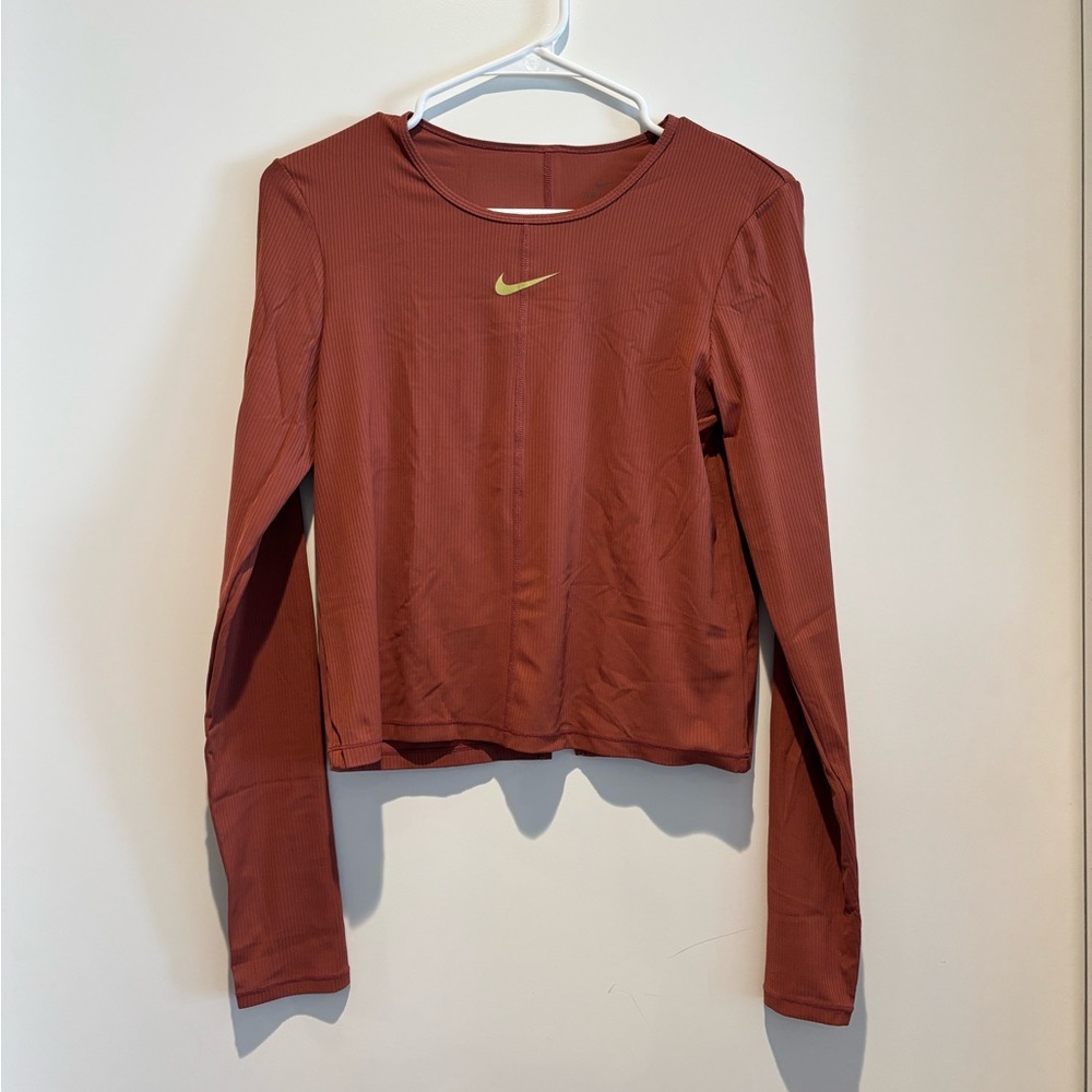 Nike Long Sleeve Rust Crop Top – Dri-FIT